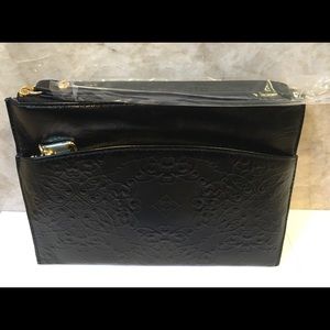 Hobo Black Leather Wallet Wristlet Clutch, Noa